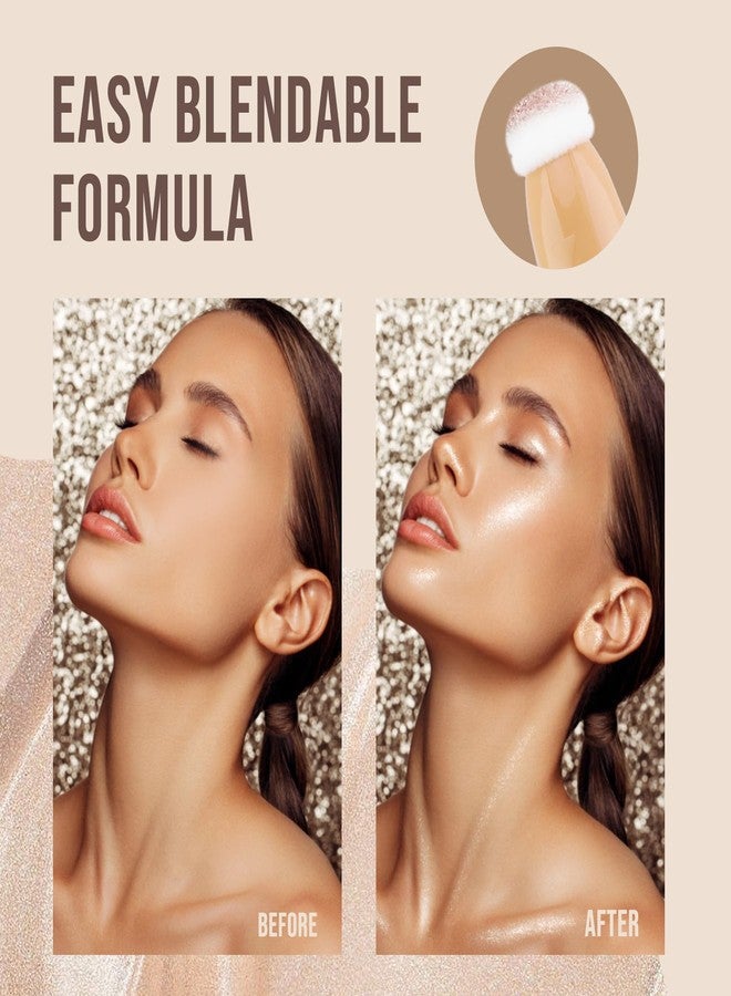 Color Nymph Makeup Highlighter Liquid Highlighters Glow Highlight Beauty Wand Moisturizing Formula Face Highlight For Beauty Sparkling Fine Texture Easy Makeup Blending Lasting - White Highlighter - Image 5